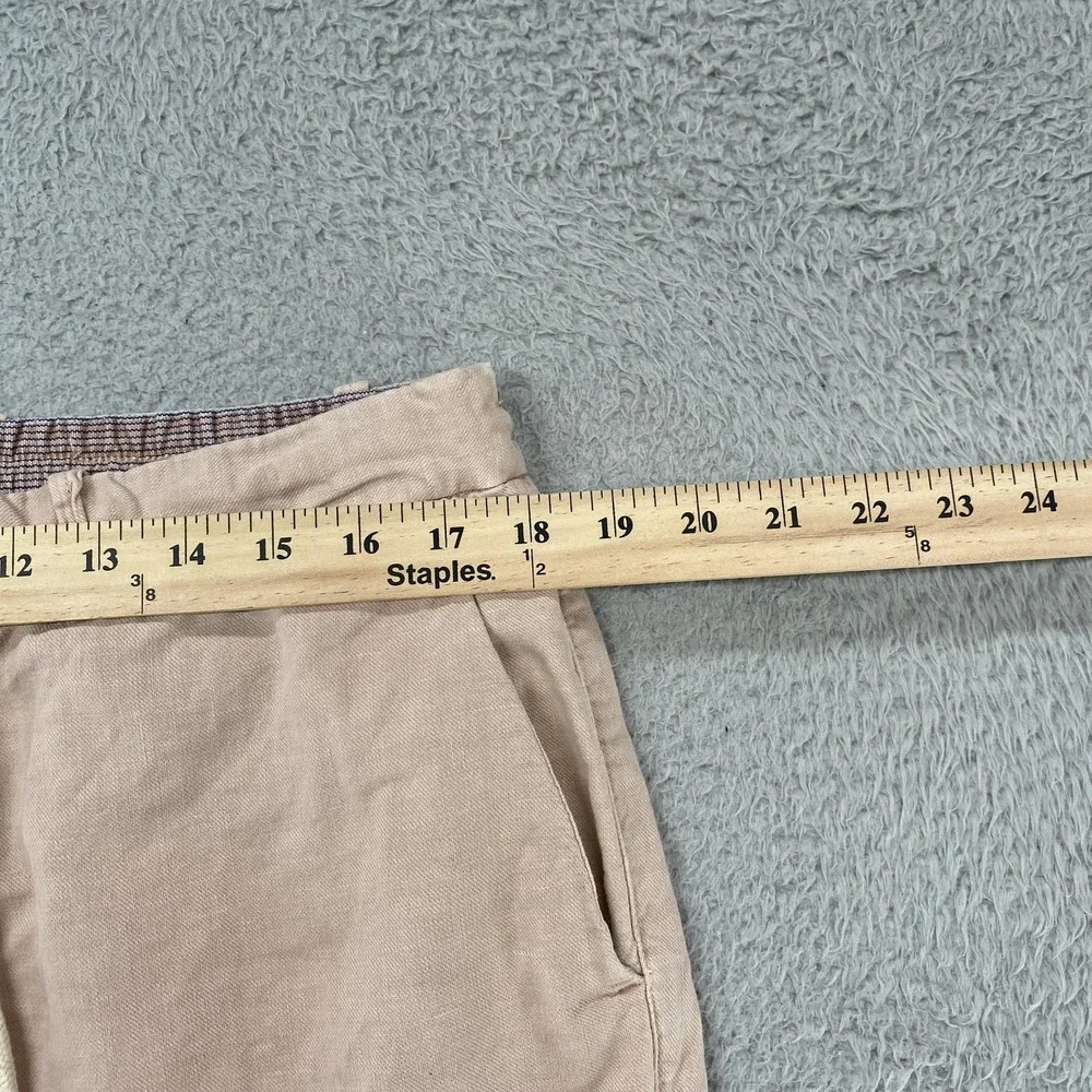 Scotch & Soda Warren Pants Mens 34x30 Beige Linen Blend Elastic Waist Chino